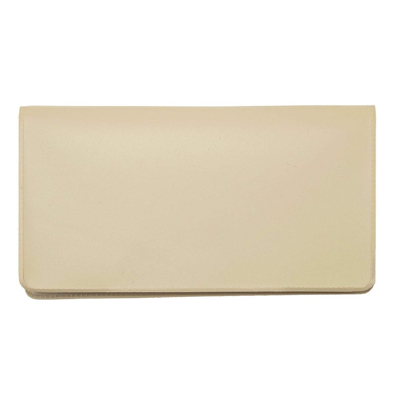 CAROUSELCHECKS Beige Vinyl Checkbook Cover, Top Tear Personal Vinyl Checkbook Cover - Image 1